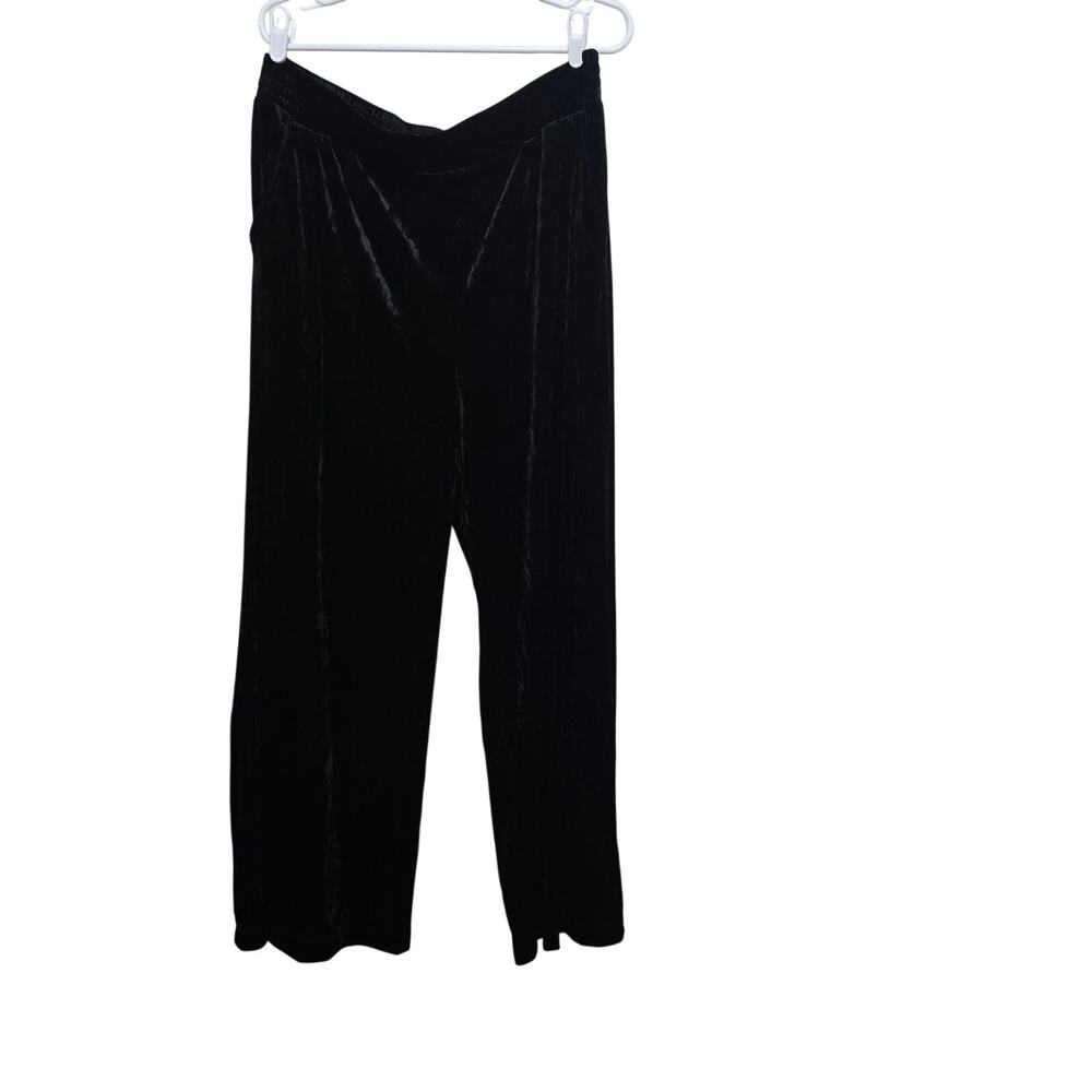 the GET Black Velvet Wide Leg Pants XL Pull On